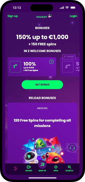 casino rocket Gameplay