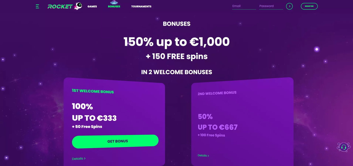 casino rocket Gameplay